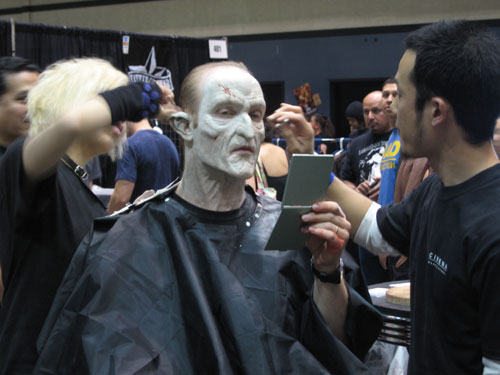 Students from Cinema Makeup School practice their craft